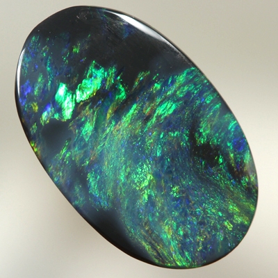 SOLID BLACK OPAL Bright golden fire display 